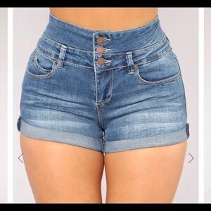BLUE ASPHALT•Triple Threat high rise Denim Shorts
